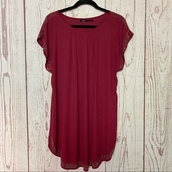 Poetry Dresses & Skirts - Poetry Flowy Pleated Studded Short Sleeve Dress